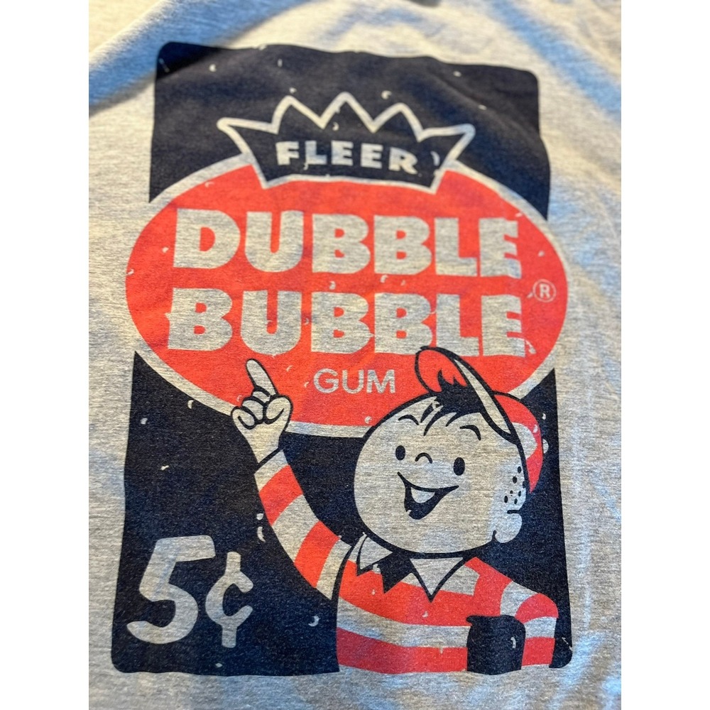 Happy‎ Boxer Fleer Dubble Bubble Gum Graphic T Shirt Large Gray Casual Top - Picture 3 of 4